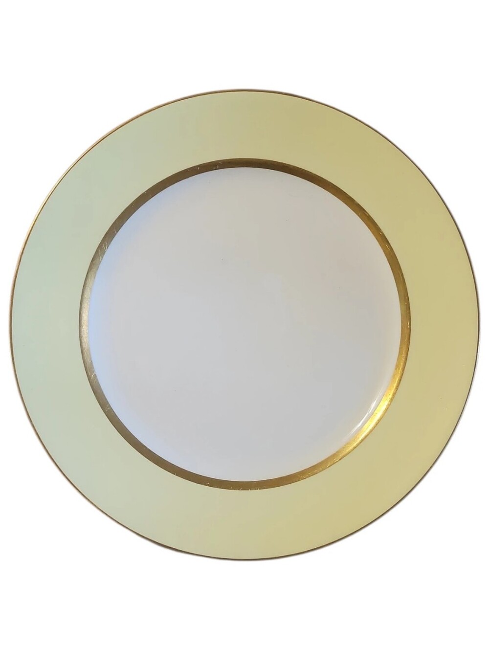 VTG 1940s POPE GOSSER 10 1/8" DINNER PLATE WARRANTED COIN GOLD IVORY #5